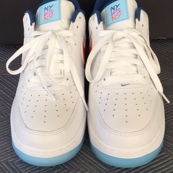 Nike Air Air Force 1 NY VS NY size 9.5 white/blue (aqua) sneakers for men. NWT - Picture 2 of 12